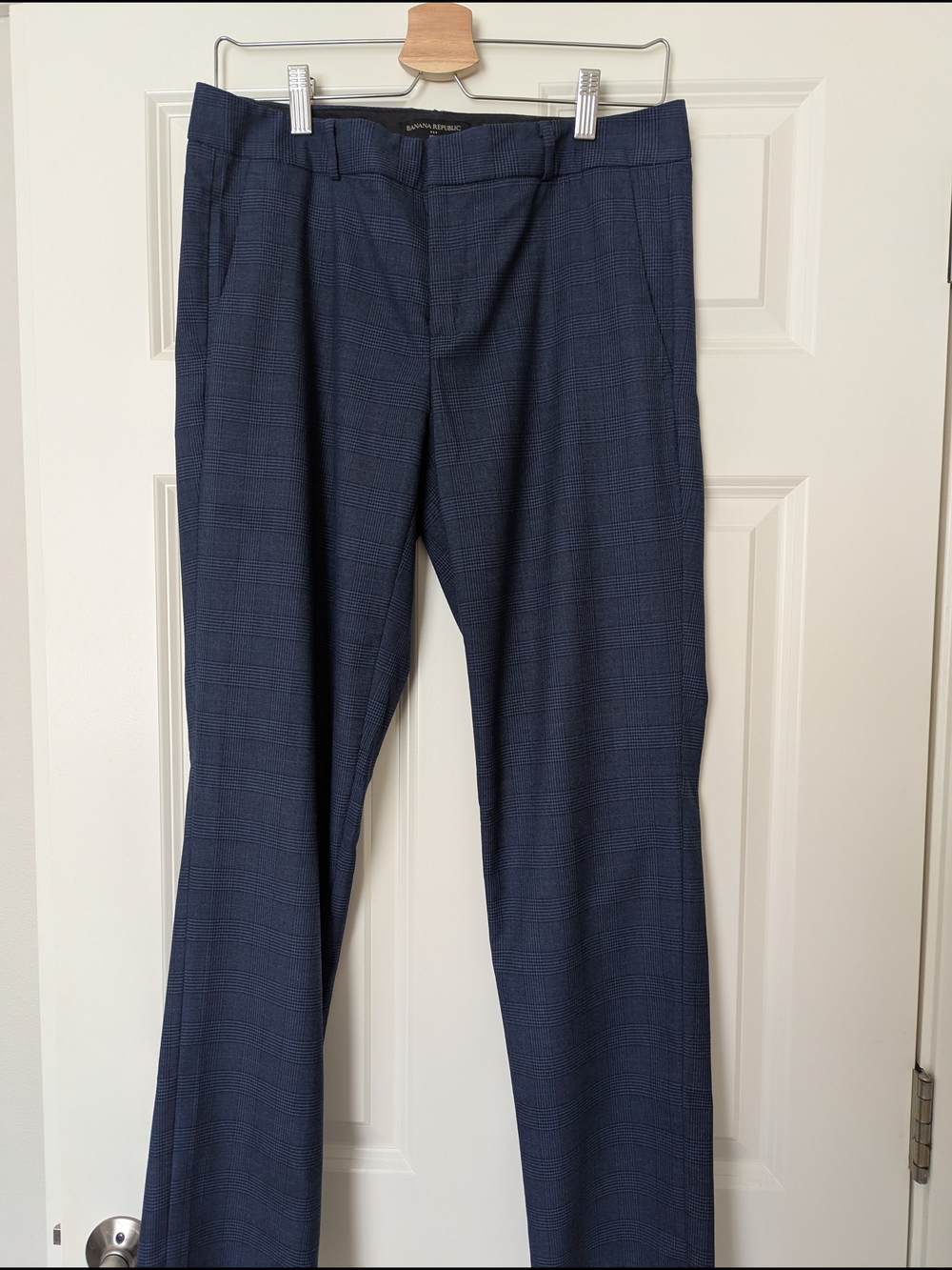 Banana Republic Women's Dark Navy Windowpane Dress Pants
